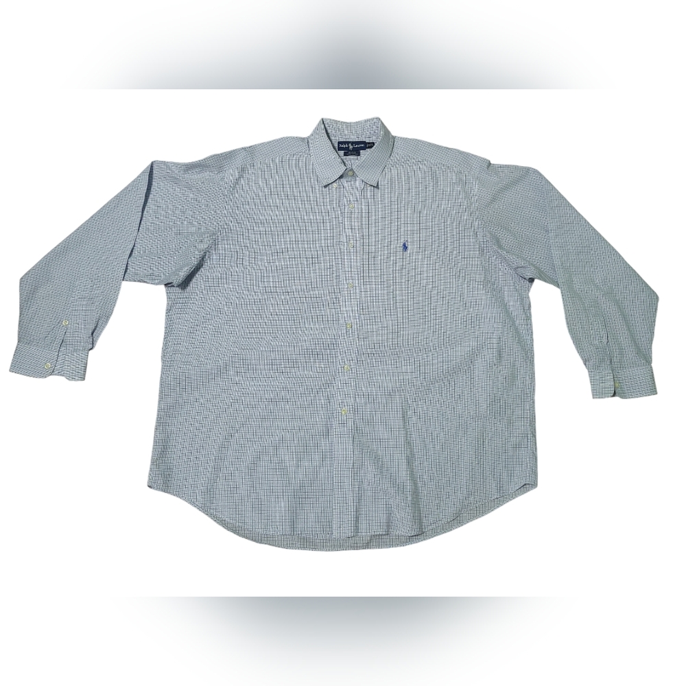 Ralph Lauren Mens Blake Shirt Adult Size XXL Blue/White Checkered